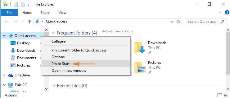 How to Pin Quick Access to Start Menu Windows 10