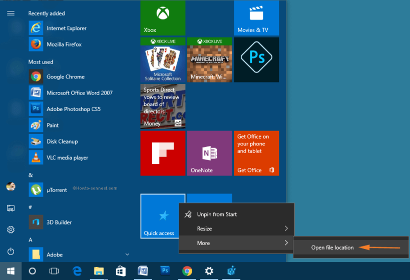 How to Pin Quick Access to Start Menu Windows 10