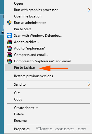 pin to taskbar right click context menu desktop shortcut to taskbar settings