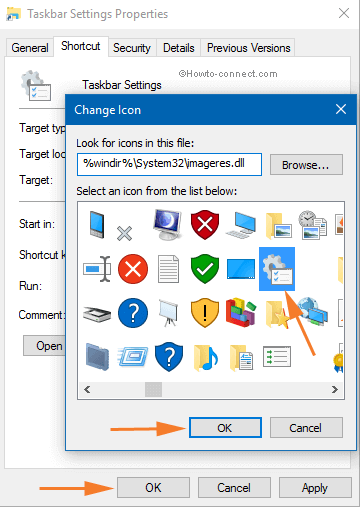 Pick up icon Change icon shortcut