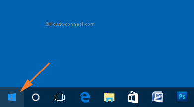Windows icon left of taskbar