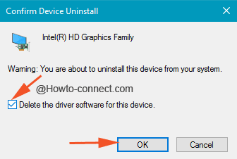 Confirm Device Uninstall wizard