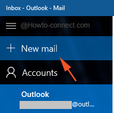 New mail button on Windows 10 Mail app