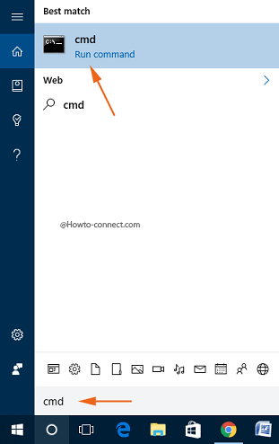 cmd code Cortana search field