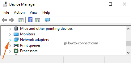Device Manager dialog Network adapters