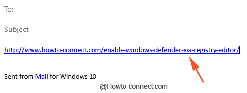 Clickable link in email