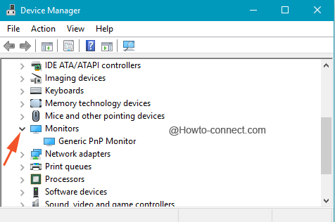 Expand Monitors under Device Manager