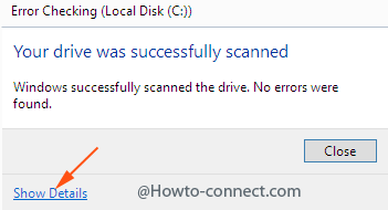 message to finish error checking