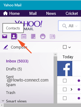 Contacts symbol under Yahoo Mail app