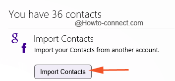 Import Contacts button