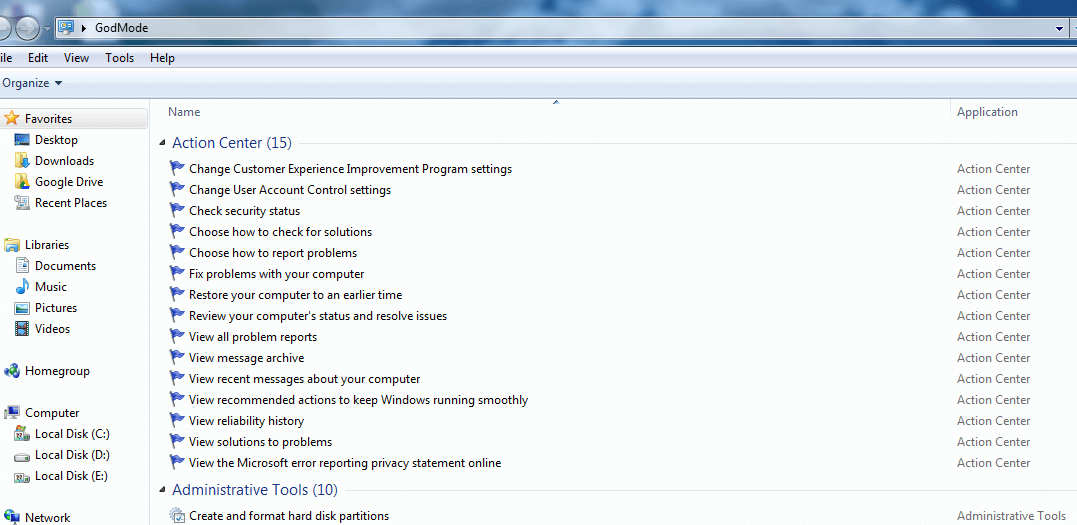 enable GodMode in Windows 8
