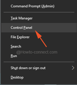 Control Panel on black bar