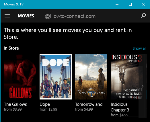 Set Dark Mode in Movies & TV on Windows 10