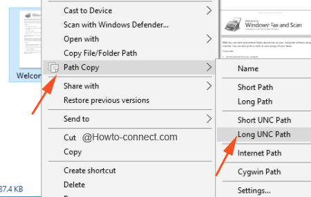 Copy UNC Network Path Without Drive Letter in Windows 10