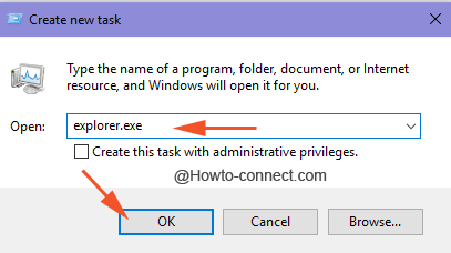 explorer.exe in new task