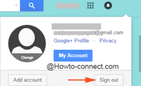 Sign out button of Gmail