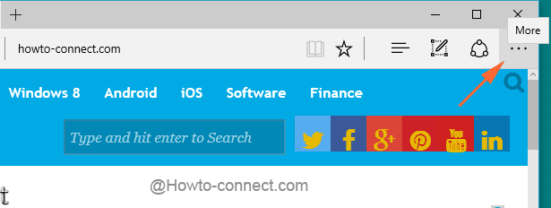 More button on Edge browser in Windows 10