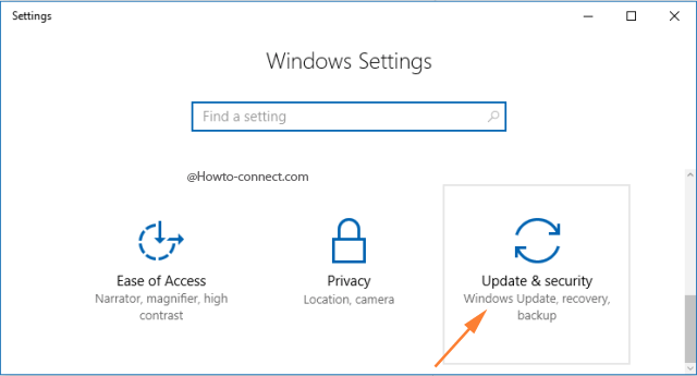 Update & Security Windows Settings