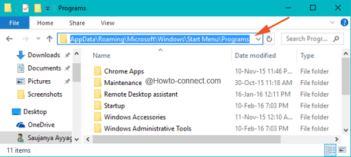 Windows 10 Per User Start menu