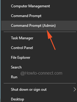 Command Prompt (Admin) from Win and X