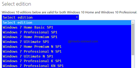 Editions of Windows 7 or 8.1
