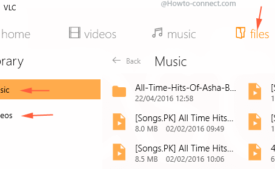 files menu music and video tabs vlc