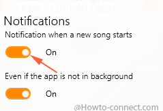 notification when a new song starts