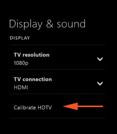 Calibrate HDTV option