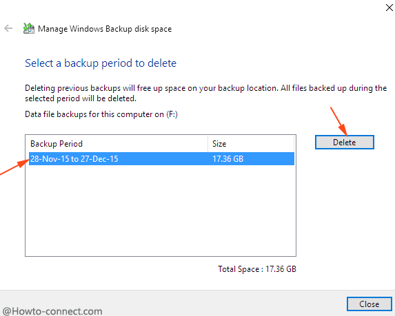 Delete Previous Image Backups to Free up Drive Windows 10