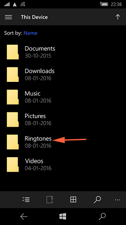 ringtone folder in the this device