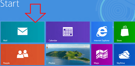 windows 8 start screen Mail apps