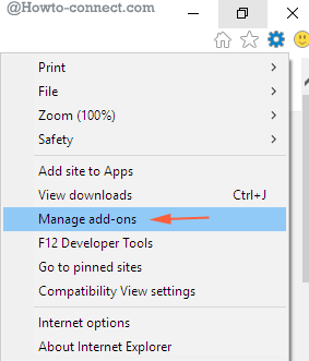 manage add ons tool internet explorer