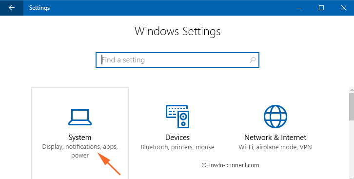 System block in Settings app