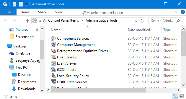 Windows 10 Admnistrative Tools