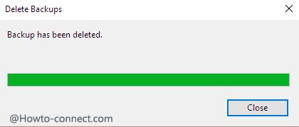 backup is deleted message box
