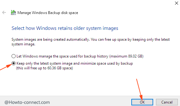 select how windows retains older system image