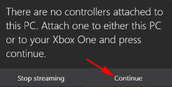 there are no controllor attached to this PC pop up