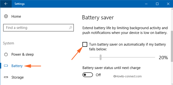 battery saver off
