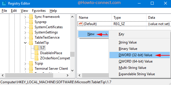 new dword 32 bit value 1.7 tablet tip