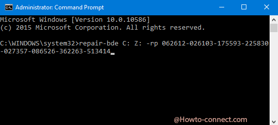 recovery error command into command prompt to Fix BitLocker Recovery Password in Windows 10