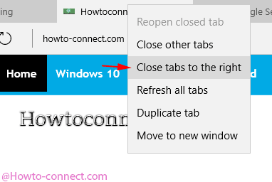 How to Close Tabs To The Right Side in Edge Browser
