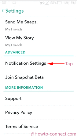 notification settings snapchat