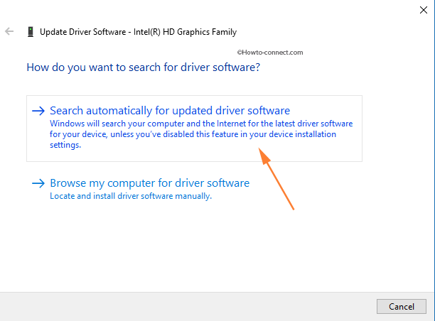 Update Driver Software Search automatically