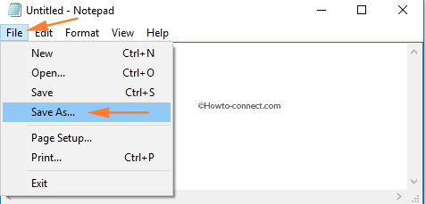 Notepad File Save as option