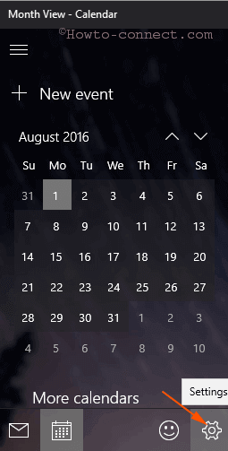 settings cog calendar app