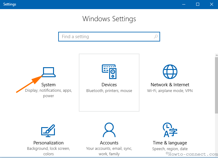 System settings windows 10