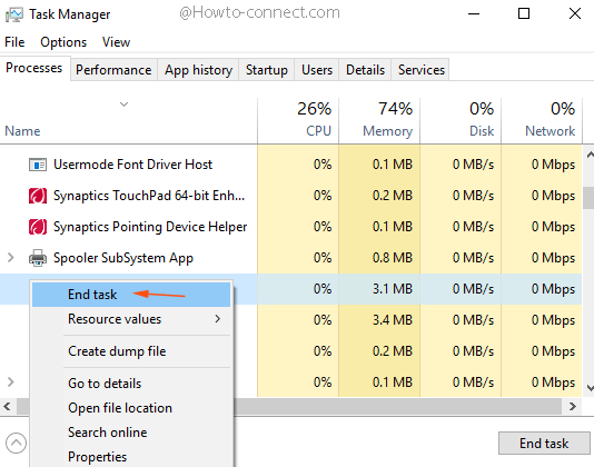 Manually Remove Viruses on Windows 10 via end task right click context menu task manager malicious file