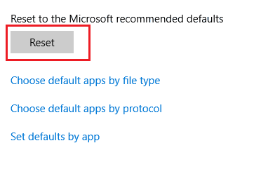 reset to Microsoft Recommended Defaults button
