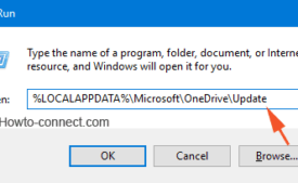 Run command to open OneDrive folder