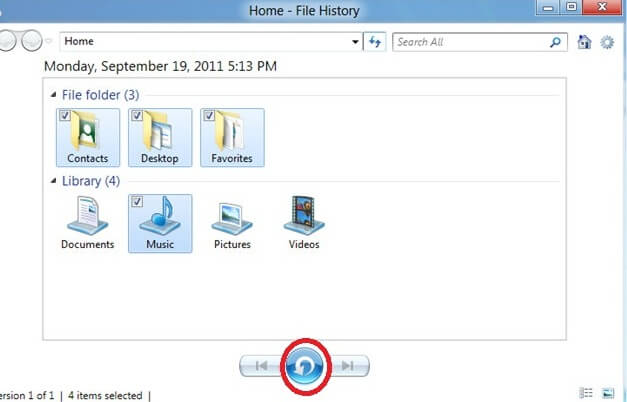 restore window8 from file history
